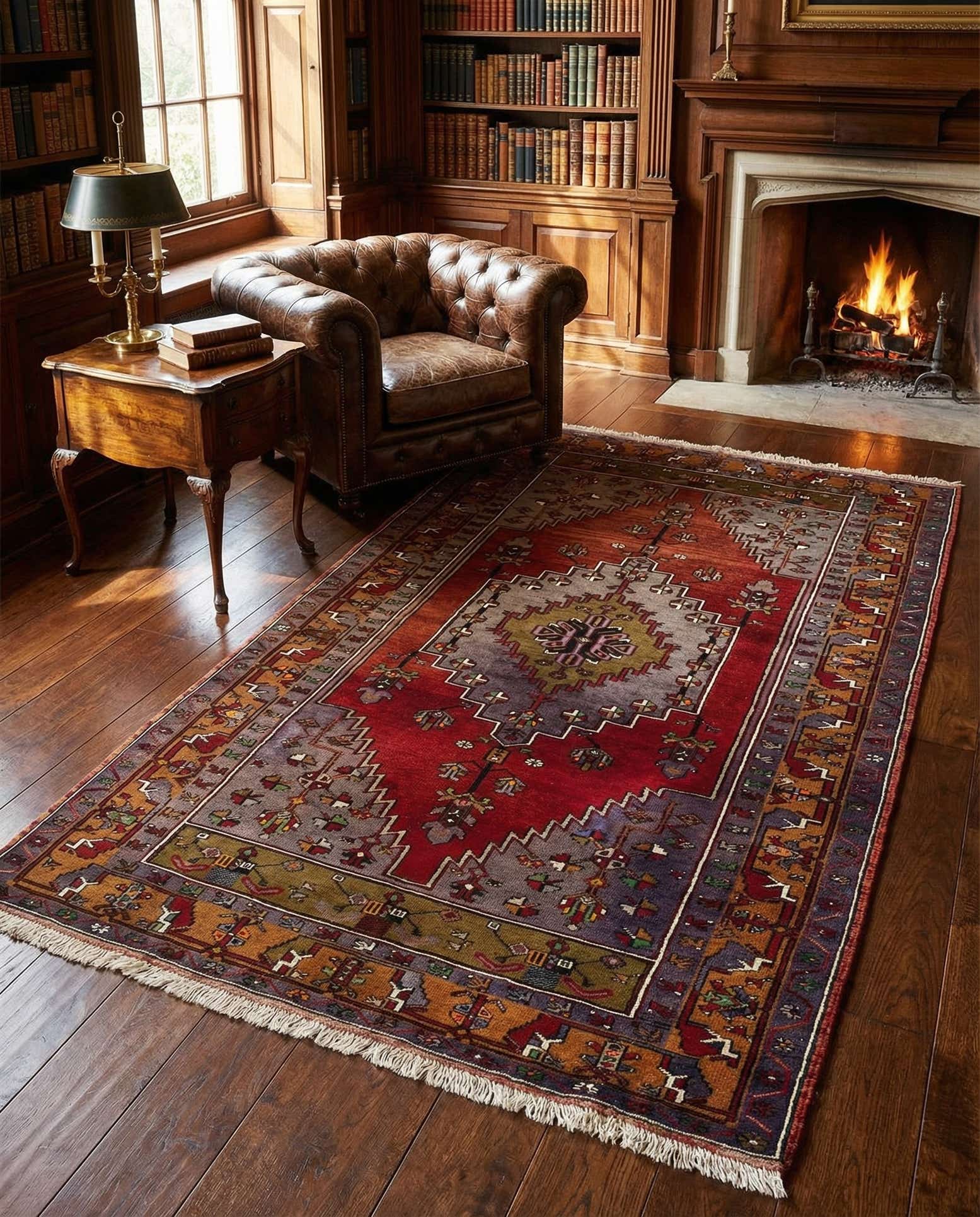 4' 3 x 8' 2 Hand Knotted Anatolian Wool Rug