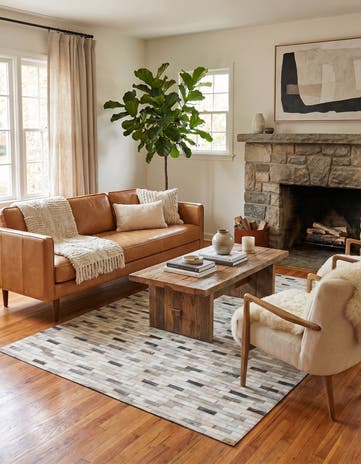 4' x 6' Cowhide Stocks Rug