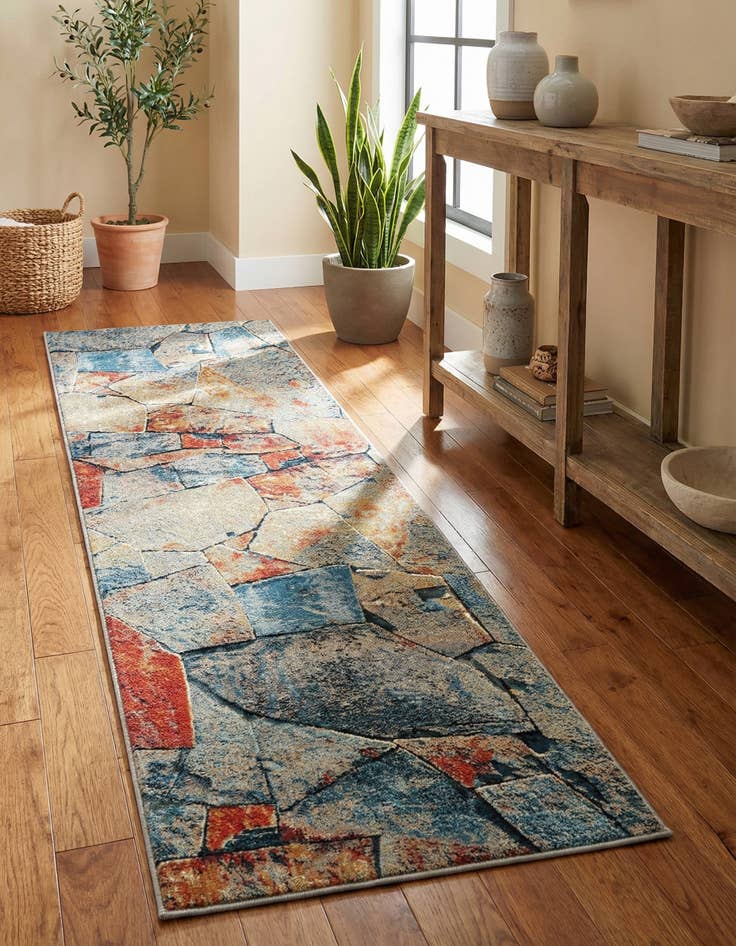 Detail image of 2' 7 x 10' Easy-Clean Modern Indoor / Outdoor Runner Rug