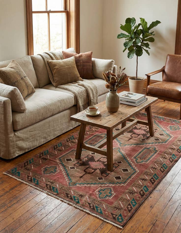 Detail image of 3' 5 x 6' 1  Hand Knotted Ultra Vintage Persian Wool Rug