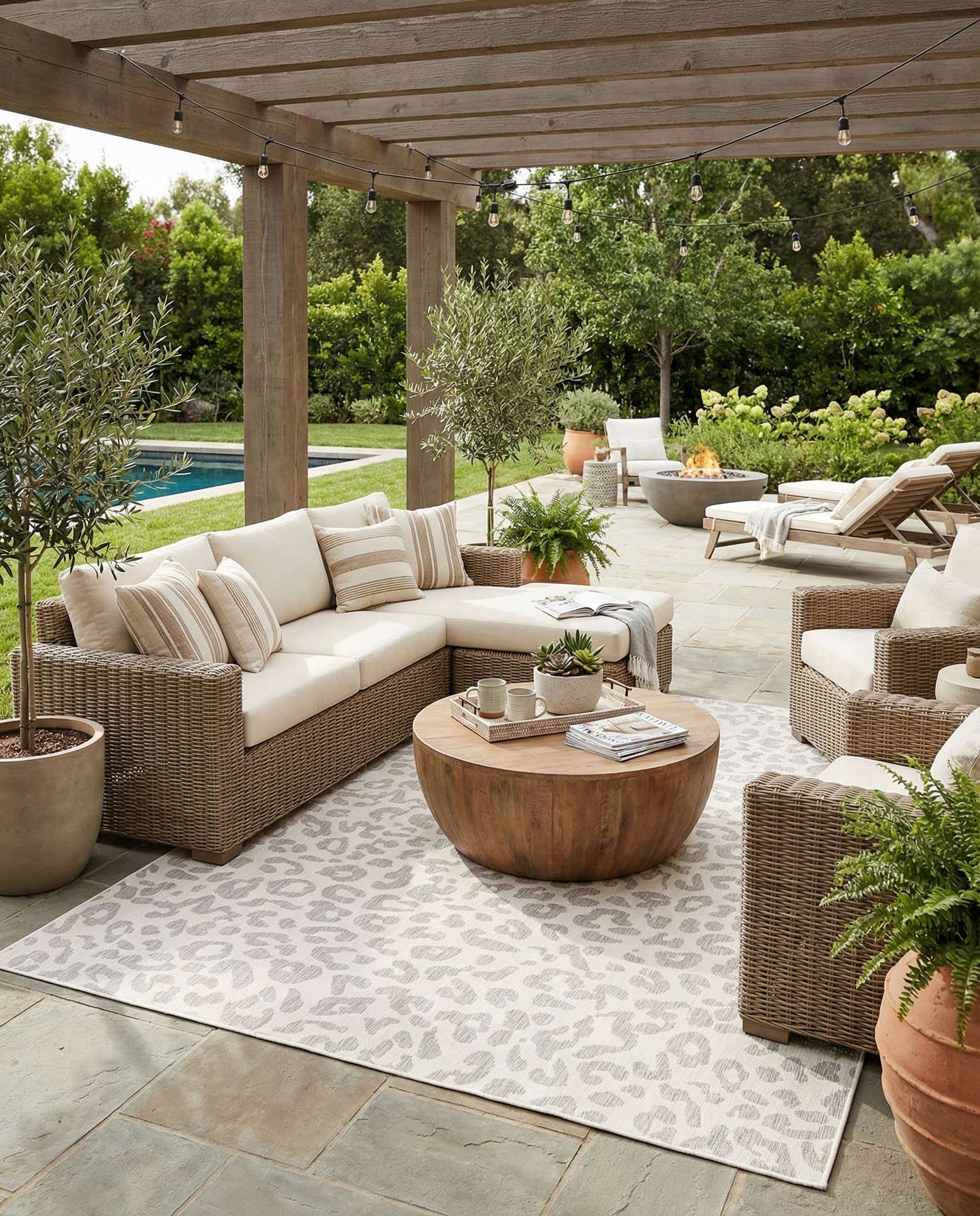 9' x 12' Easy-Clean Safari Indoor / Outdoor Rug
