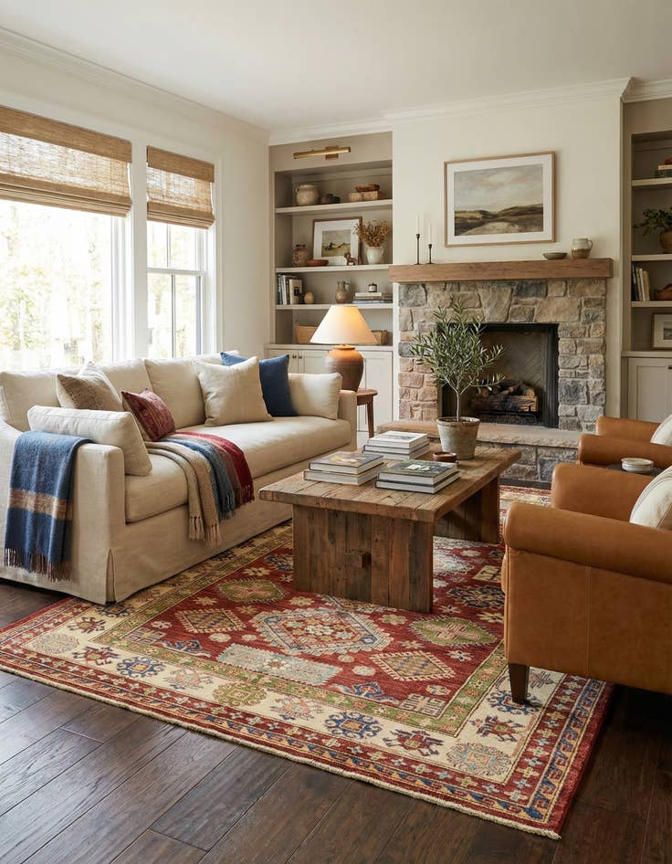 Detail image of  5' 10 x 8' 3  Hand Knotted Kazak Oriental Rug