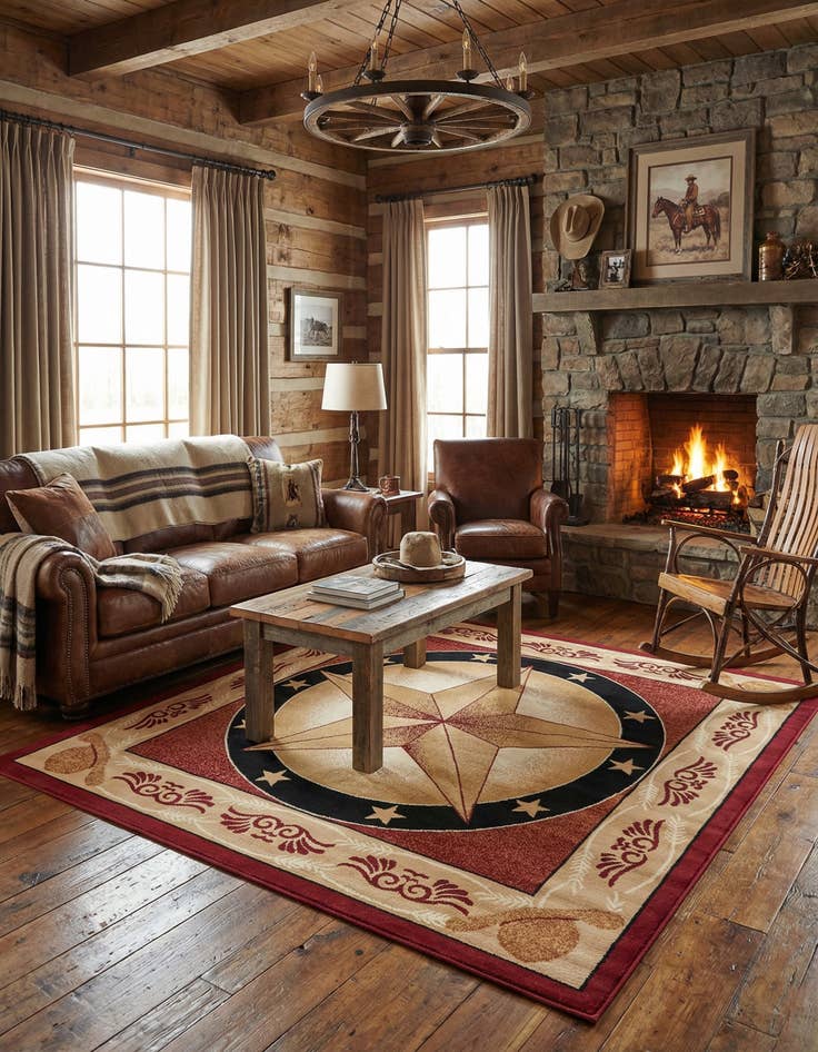 Detail image of  7' 10 x 7' 10 Pioneer Square Rug