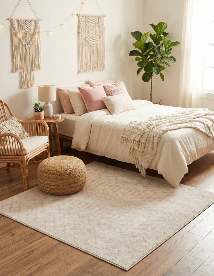 Detail image of 7' 10 x 7' 10 Moroccan Trellis Square Rug