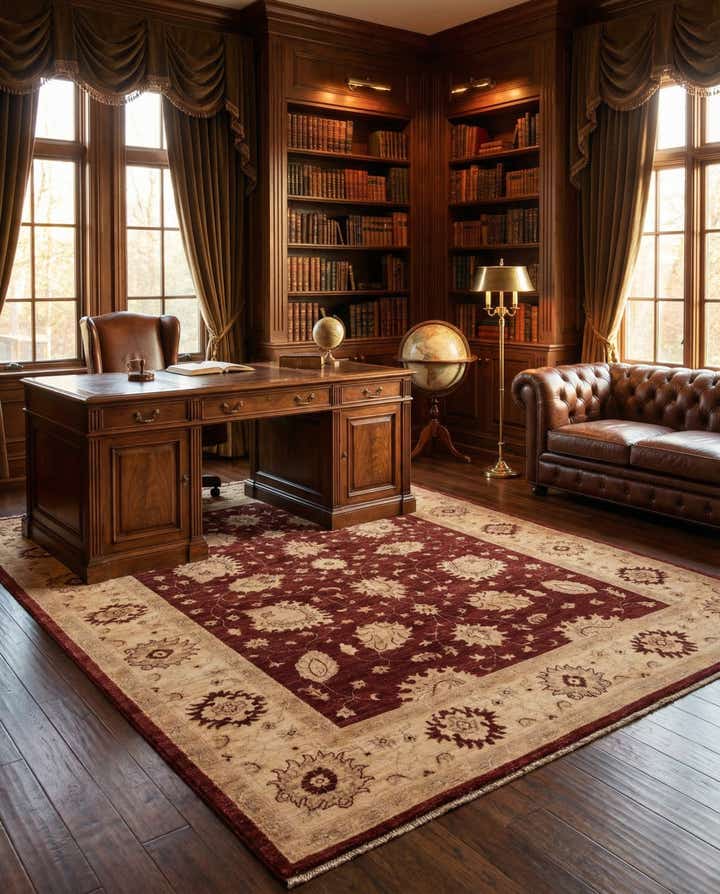 5' 8 x 7' 8 Hand Knotted Peshawar Ziegler Rug