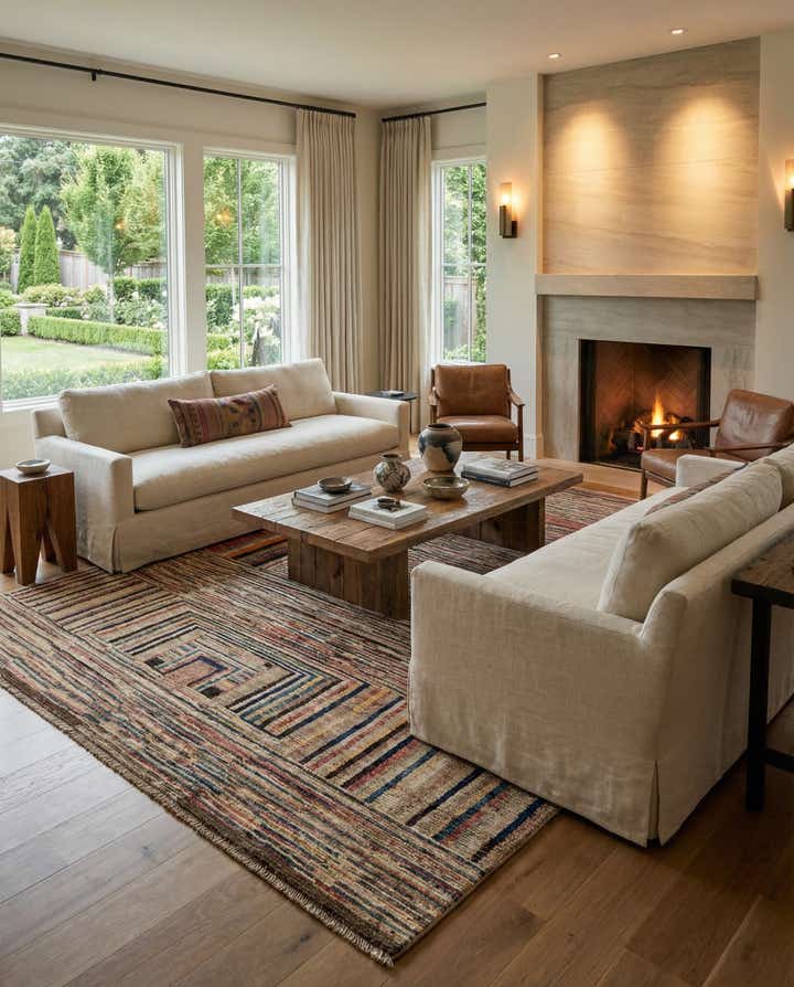 8' 5 x 9' 8 Hand Knotted Darya Wool Rug