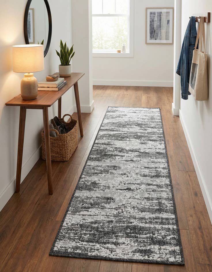 Detail image of 2' x 8' Easy-Clean Modern Indoor / Outdoor Runner Rug