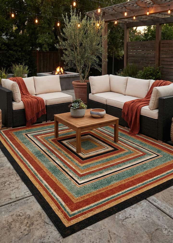 9' x 12' Easy-Clean Modern Indoor / Outdoor Rug