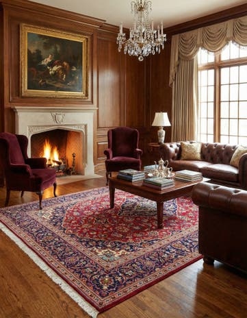 7' 10 x 11' 7 Hand Knotted Kashan Persian Rug