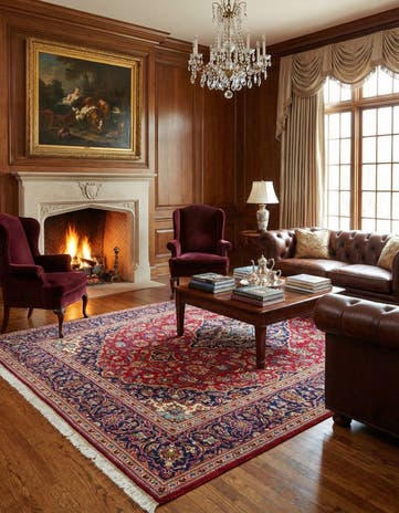 7' 10 x 11' 7 Hand Knotted Kashan Persian Rug