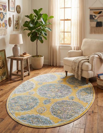 Yellow Paragon Oval Rug