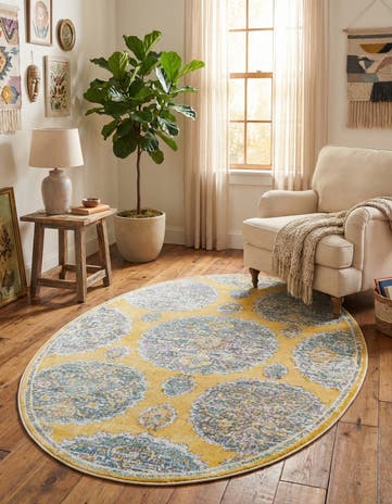 Yellow Paragon Oval Rug
