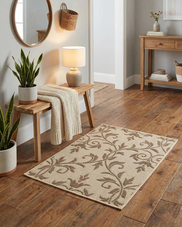 Detail image of 65cm x 95cm Fácil de limpiar Botanical Alfombra Comprar todos los estilos