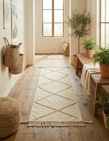 2' 6 x 8' 5 Hand Knotted Moroccan Wool Runner Rug