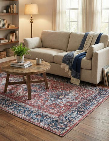 Rust Red Washable Yara Rug