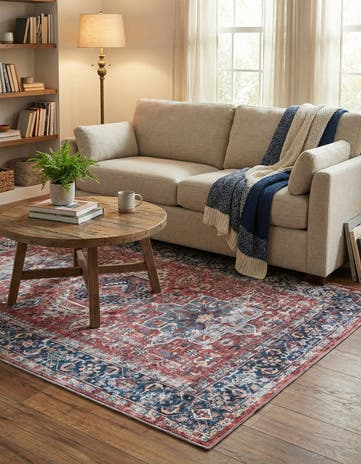 Rust Red Washable Yara Rug