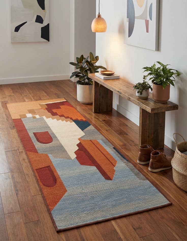 Detail image of  2' x 5'  Washable Modern Indoor / Outdoor Runner Rug