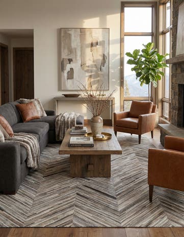 5' 6 x 9' 7 Cowhide - Patchwork Rug