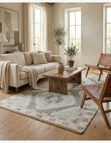 6' 3 x 9' 2 Hand Knotted Moroccan Wool Rug