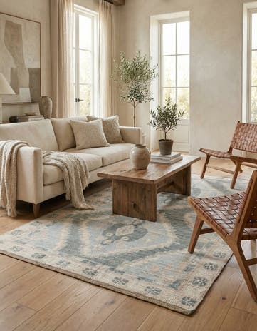 6' 3 x 9' 2 Hand Knotted Moroccan Wool Rug