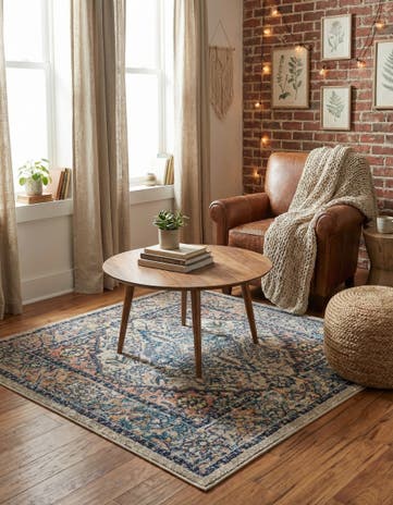 Blue Lola Square Rug