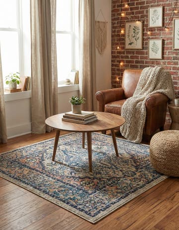 Blue Lola Square Rug