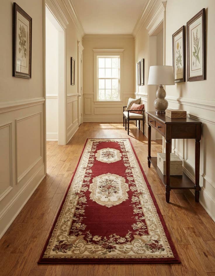 Detail image of 2' 7 x 10' Classic Aubusson Runner Rug