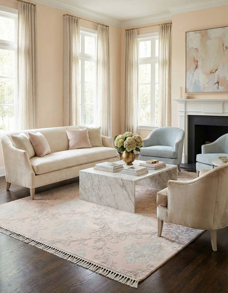 Detail image of 6' 9 x 9' 6  Hand Knotted Darya Wool Rug