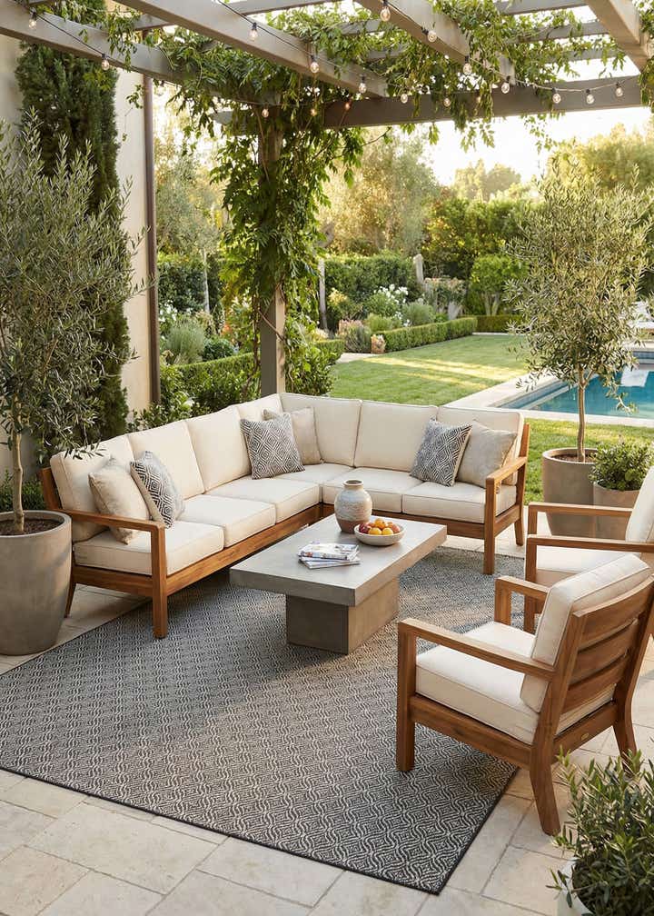 10' x 13' Easy-Clean Trellis Indoor / Outdoor Rug