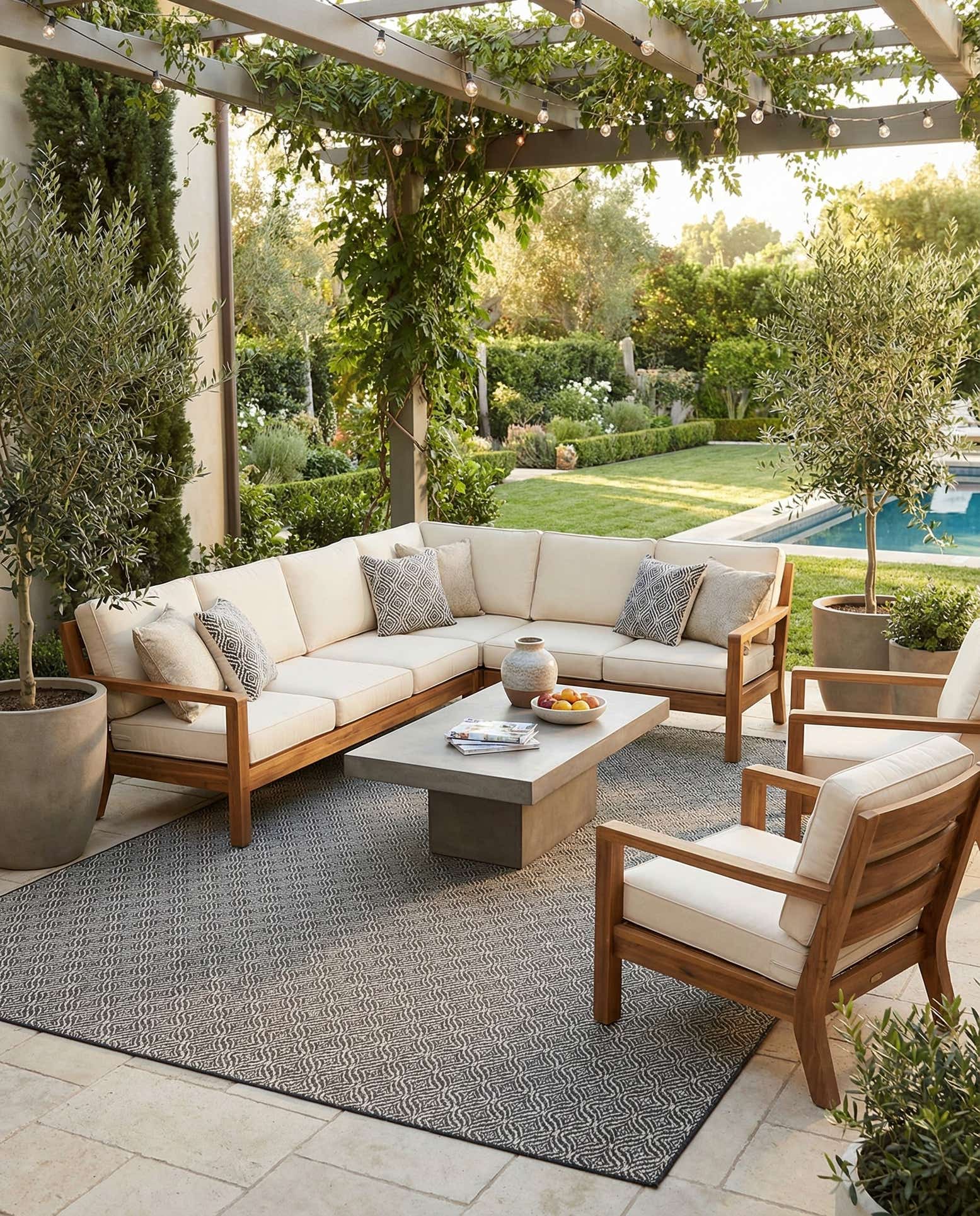10' x 13' Easy-Clean Lattice Indoor / Outdoor Rug