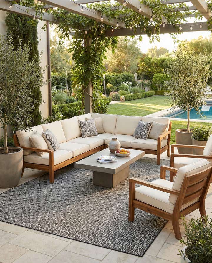 10' x 13' Easy-Clean Lattice Indoor / Outdoor Rug