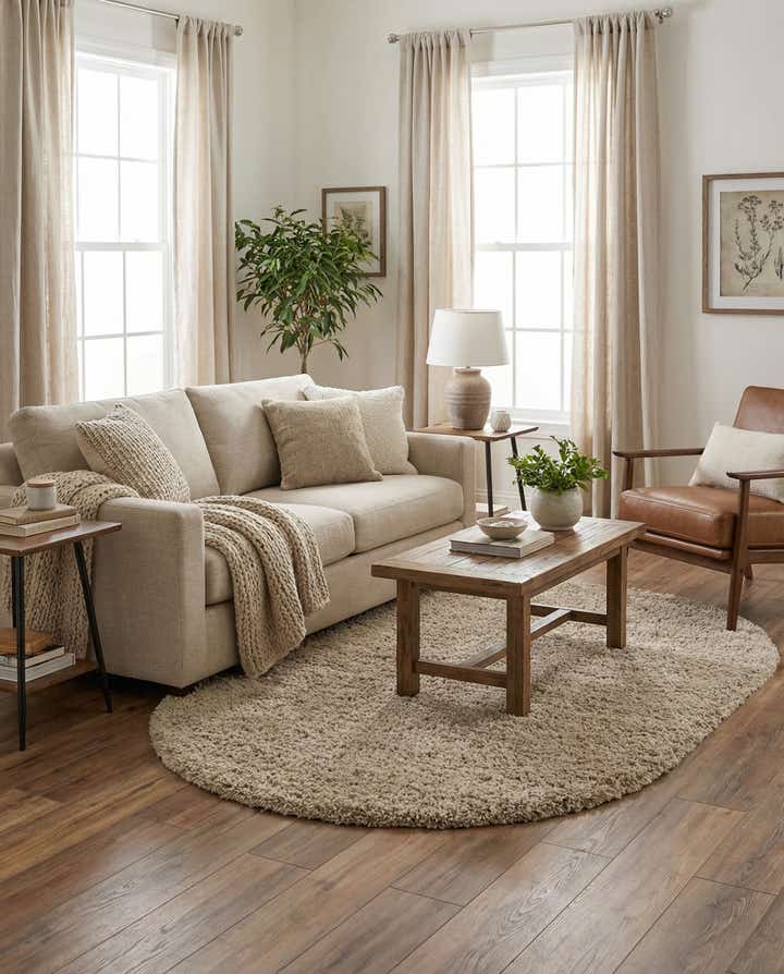 5' 3 x 8' Zermatt Shag Oval Rug