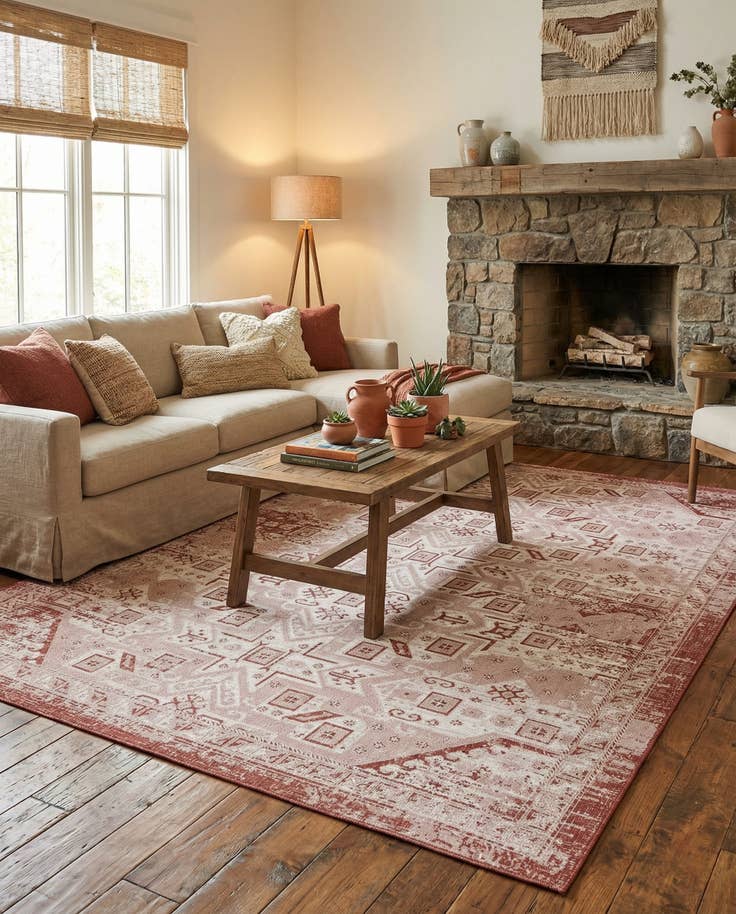 Detail image of 10' x 13' Easy-Clean Aztec Indoor / Outdoor Rug