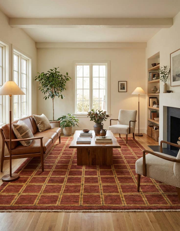 Detail image of  4' 10 x 6' 5  Hand Knotted Modern Ziegler Rug