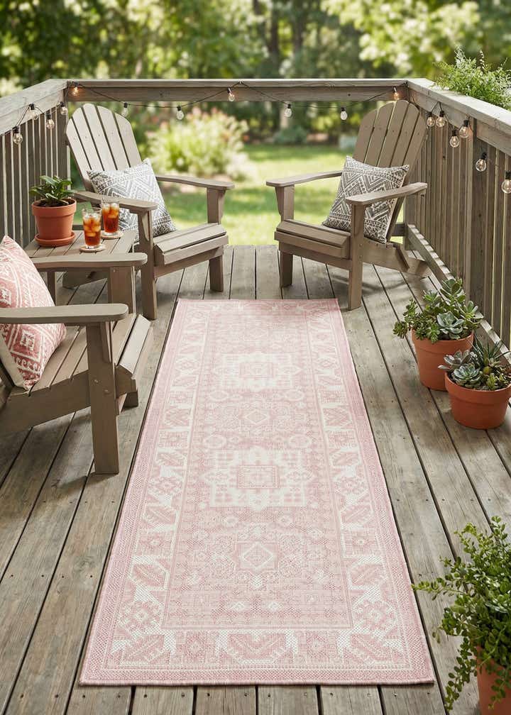 2' x 6' Easy-Clean Aztec Indoor / Outdoor Runner Rug