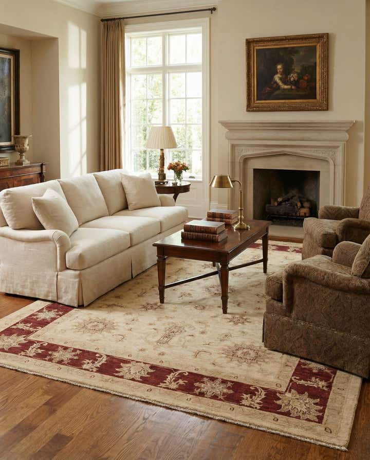 5' 8 x 7' 3 Hand Knotted Peshawar Ziegler Rug