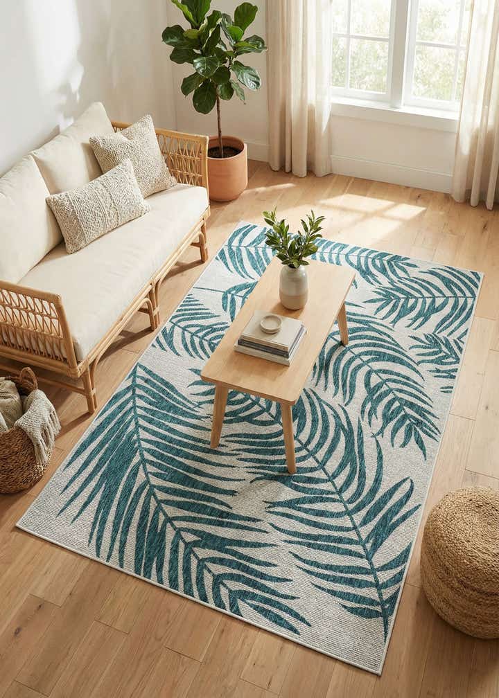 6' x 9' Easy-Clean Botanical Indoor / Outdoor Rug