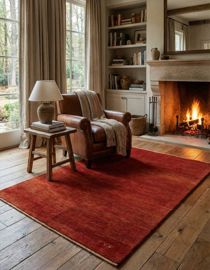 Detail image of  4' x 5' 6  Hand Knotted Gabbeh Persian Wool Rug