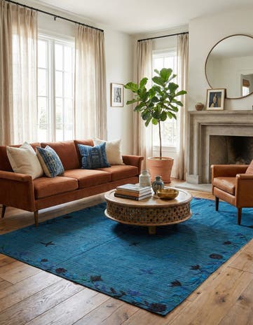 5' 6 x 7' 9 Hand Woven Kilim Suzani Wool Rug