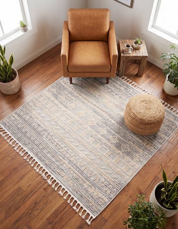 Sandy Beige Arlo Square Rug