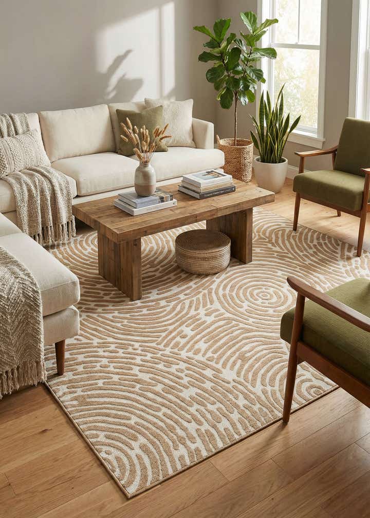 7' 10 x 7' 10 Easy-Clean Modern Indoor / Outdoor Square Rug