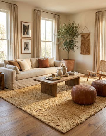 9' 8 x 10' Hand Knotted Moroccan Wool Square Rug