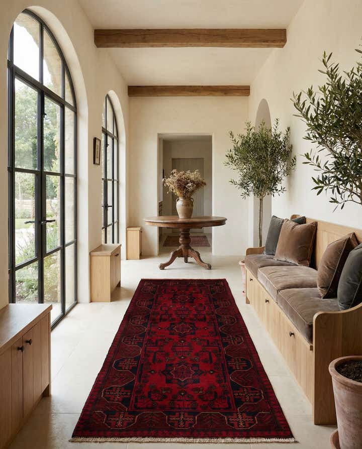 2' 6 x 6' 7 Hand Knotted Khal Mohammadi Wool Runner Rug