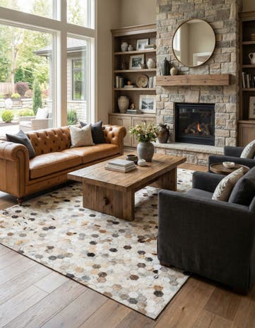 5' x 7' 11 Cowhide Stocks Rug