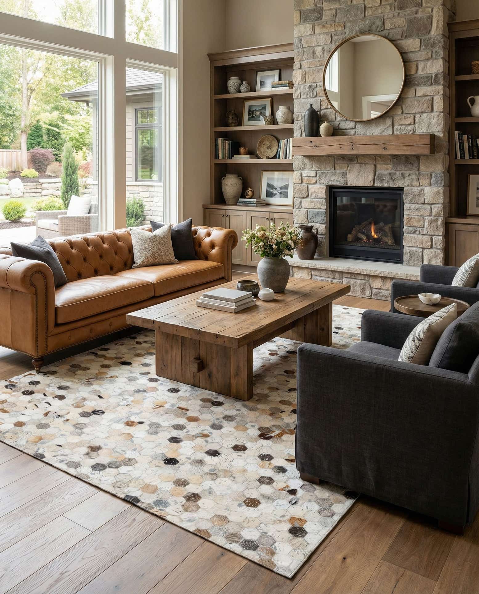 5' x 7' 11 Cowhide Stocks Rug