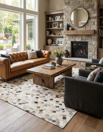 5' x 7' 11 Cowhide Stocks Rug