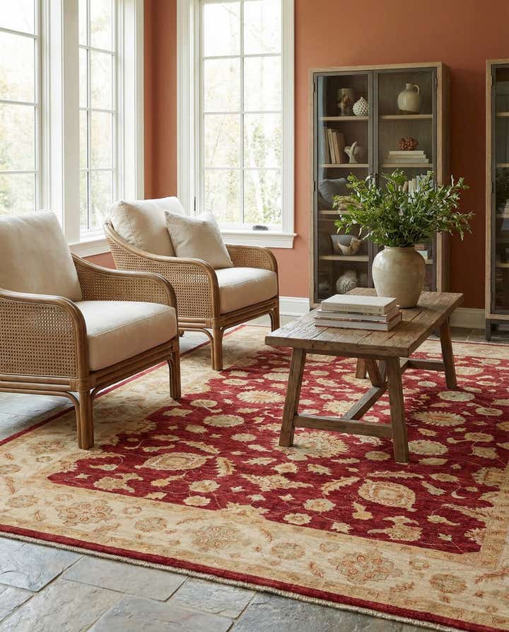 6' 8 x 9' 7 Hand Knotted Peshawar Ziegler Rug