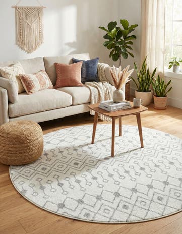 5' 3 x 5' 3 Moroccan Trellis Round Rug