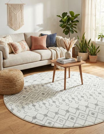 5' 3 x 5' 3 Moroccan Trellis Round Rug