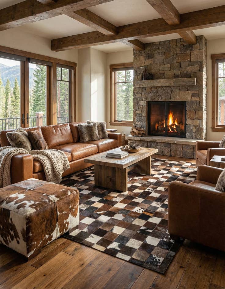 Detail image of 5' 8 x 7' 9 Cowhide Rug